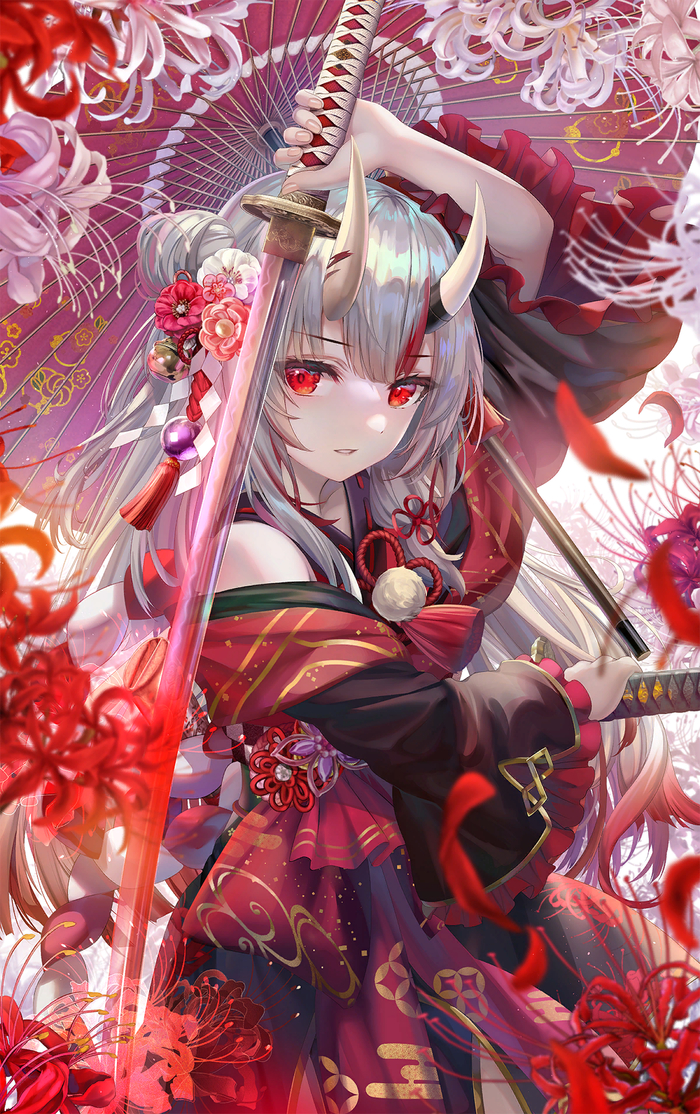 Nakiri Ayame Hololive, Virtual YouTuber, Nakiri Ayame, Anime Art, 