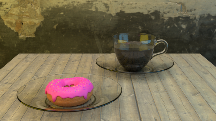 Пончик с кофе