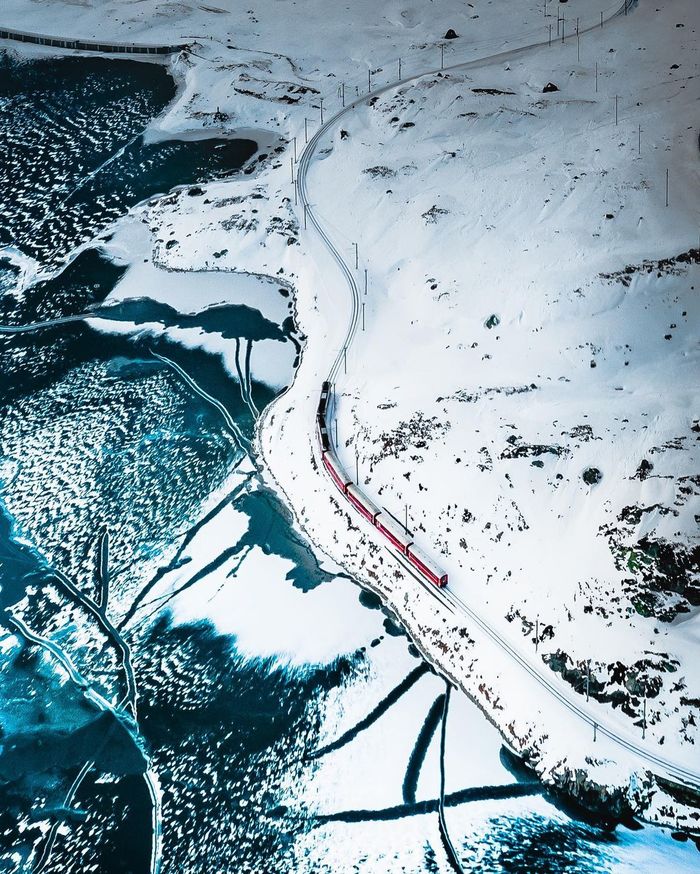 Швейцария Швейцария, Европа, Горы, Снег, Фотография, Красота, Дорога, Пейзаж, Железная дорога, Длиннопост