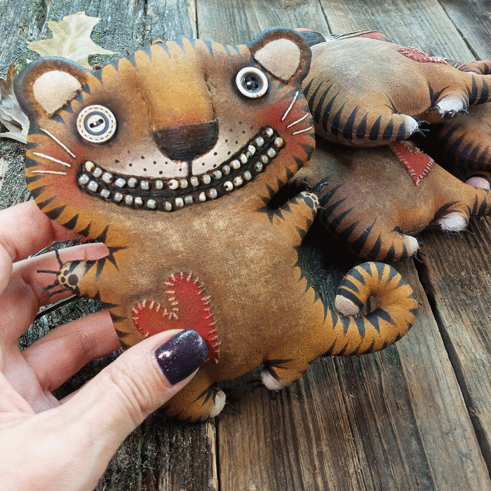 Символ наступающего нового года Тигр, Примитивная игрушка, Авторская игрушка, Рукоделие без процесса, Длиннопост