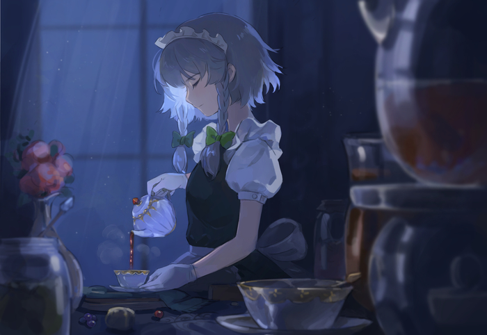 Teatime Touhou, Izayoi Sakuya, Anime Art, , 