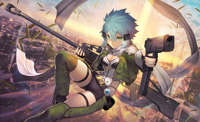 Sinonon , Anime Art, Shino Asada, Sword Art Online, Yuuki asuna, Suguha Kirigaya, 