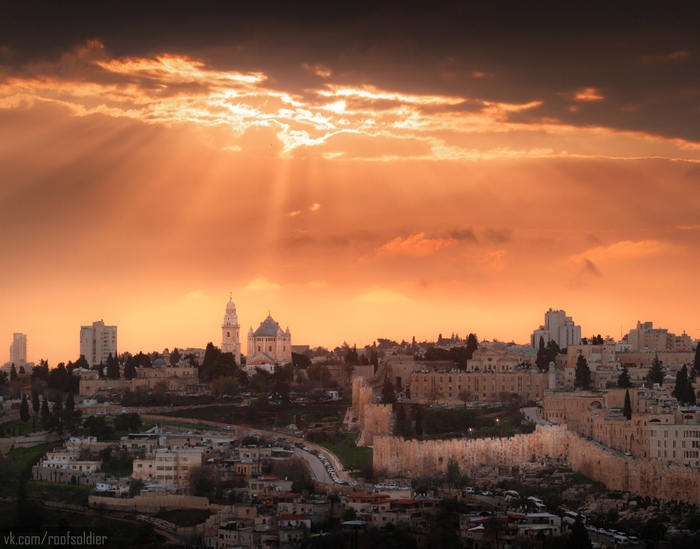 Закат над Иерусалимом Иерусалим, Израиль, Палестина, Архитектура, Фотография, Фотограф, Алексей Голубев, Город, Закат, Религия
