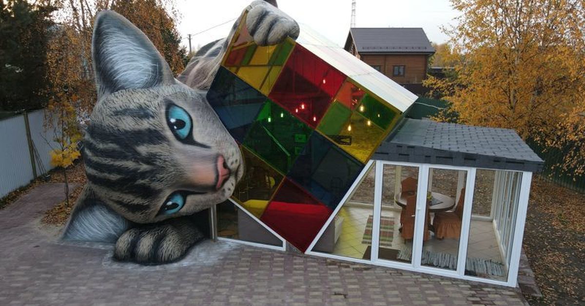 Беседка кота. Дом на 3д принтере Ярославль. Дом в форме кота. Дом в виде кошки. Необычный дом в форме кота.