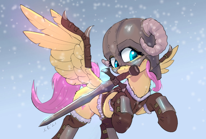  My Little Pony, Fluttershy, MLP Crossover, The Elder Scrolls V: Skyrim, Xbi