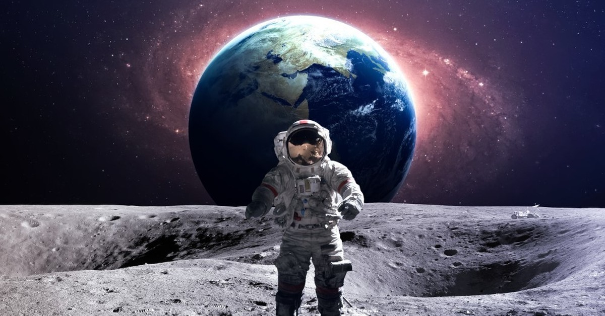 Картинка космонавт на луне