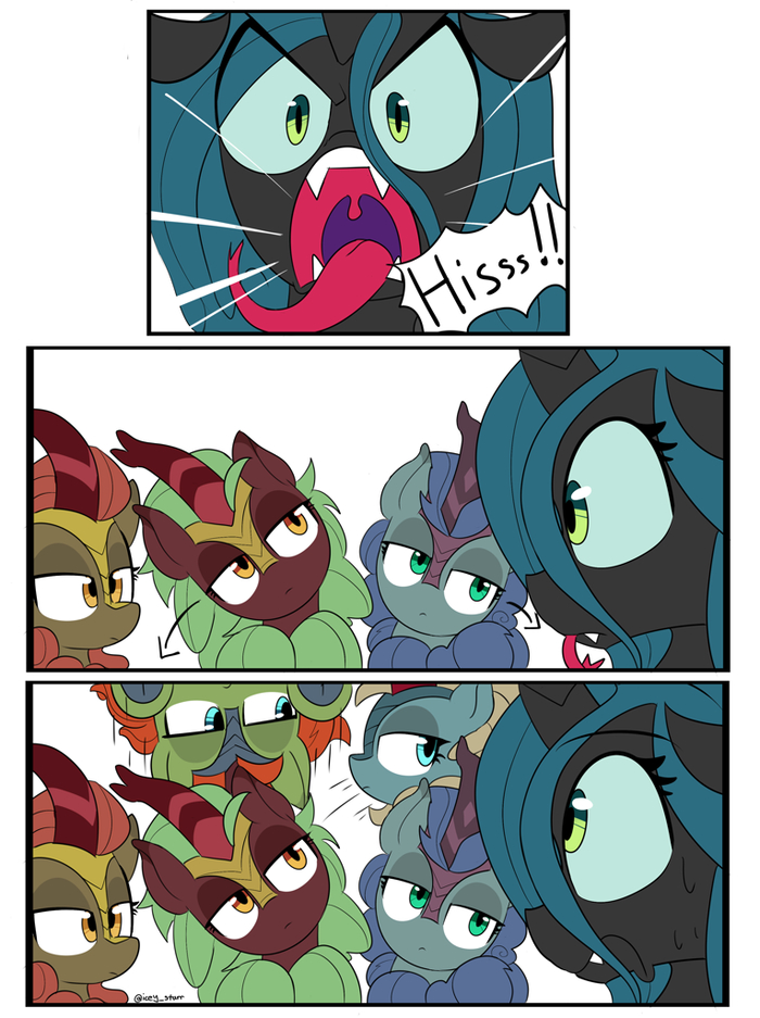      ! My Little Pony, Cinder Glow, Queen Chrysalis, Original Character, MLP Kirin, Icey
