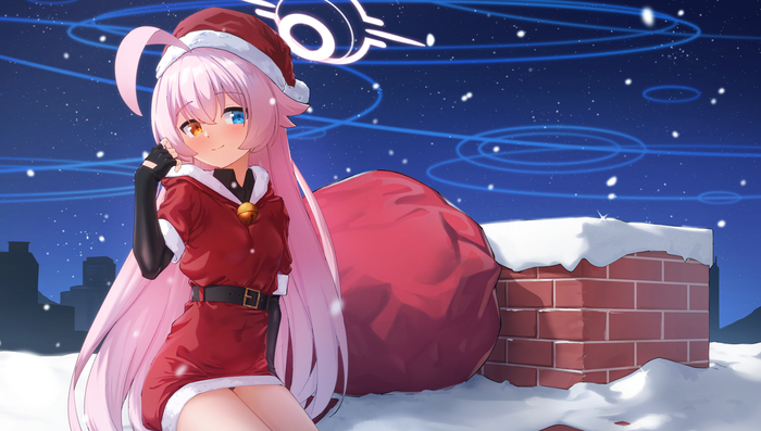 Santa , Anime Art, Blue Archive, Santa costume, -, 