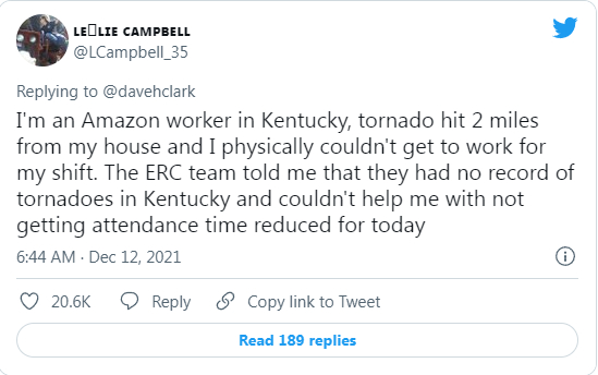 Шесть человек погибли из-за обрушения склада Amazon в Кентукки