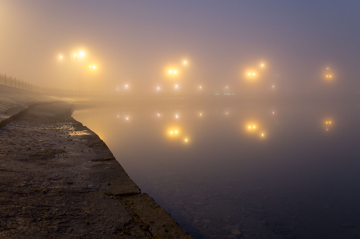 Туман в городе Хибин … Озеро, Nex 3, Fog, Туман, Отражение, Мурманская область, Фотография