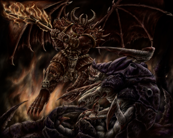 Daemon prince of Khorne vs tyranids