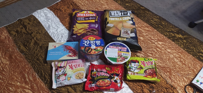 Креветочные чипсы и немного корейских и других вкусняшек:) Чипсы, Лапша, Доширакология, Вкусняшки, Еда
