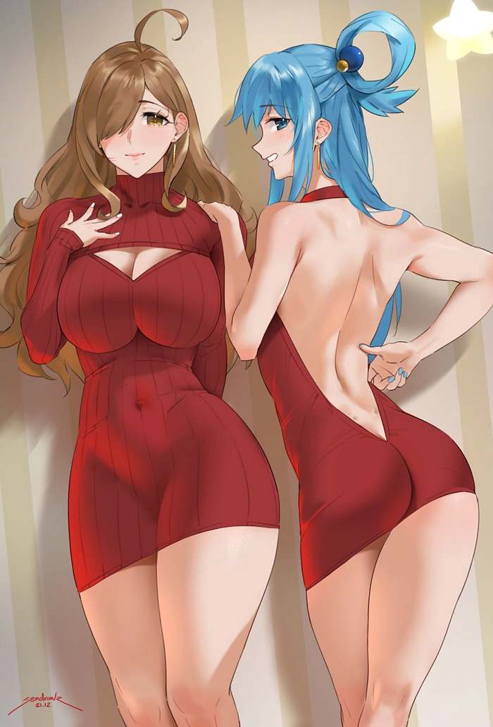    Konosuba, Aqua, Wiz, Anime Art, , Sendrawz