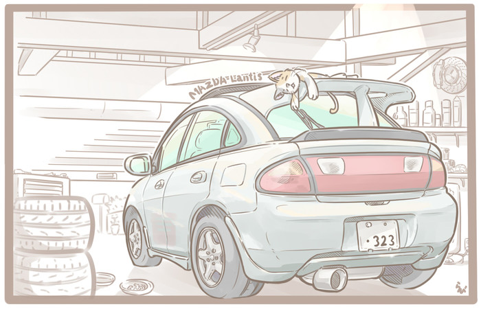 Mazda 323 lantis , Anime Art, Original Character, Pixiv, Mazda, , 