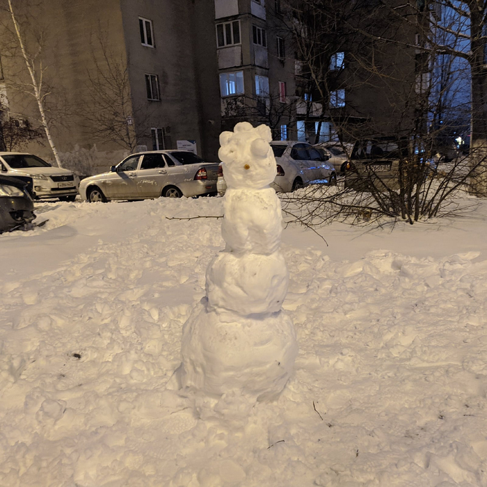 Таинственный снеговик Фотография, Снеговик, Зима, Новый Год