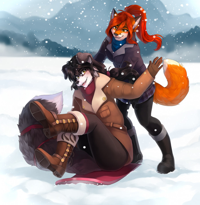 Winter fun , , , Furry Dog, Furry Fox, Talilly