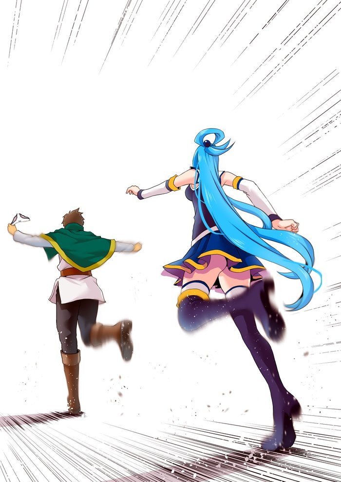      ! Anime Art, , Konosuba, Aqua, Satou Kazuma, 