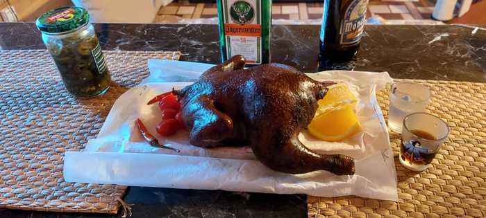 Курочка на рождество, с дымком