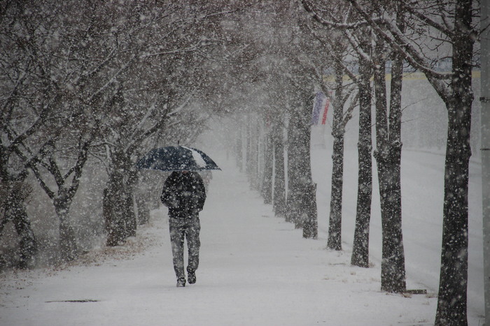 Снегопад в Сеуле