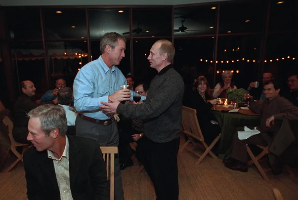 Фото из другой реальности Владимир Путин, Джордж Буш, США, Прошлое, Сюрреализм, Политика, Длиннопост