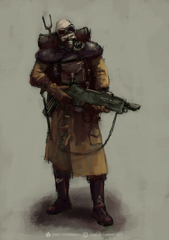 Savlar Chem-Dog &Exodite Warrior byJuan Toledano Juan Toledano, Warhammer 40k, Wh Art, Astra Militarum, Eldar, 