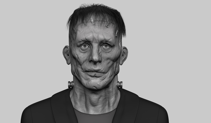Монстр Франкенштейна 3D, Zbrush, 3D графика, 3D моделирование, Keyshot, Франкенштейн, Монстр Франкенштейна, Компьютерная графика