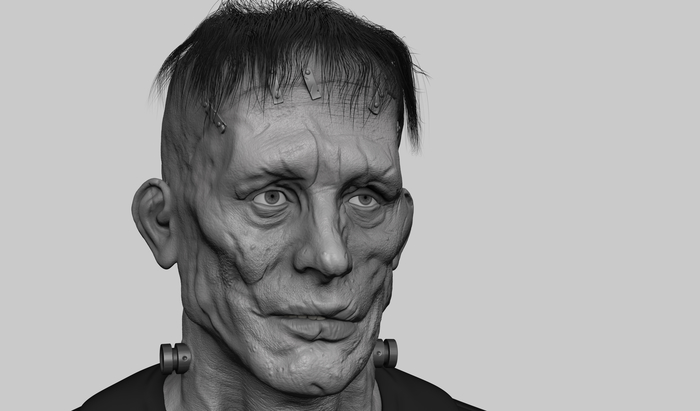 Монстр Франкенштейна 3D, Zbrush, 3D графика, 3D моделирование, Keyshot, Франкенштейн, Монстр Франкенштейна, Компьютерная графика