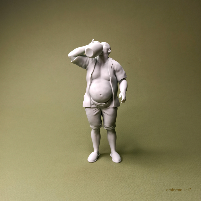 Сушняк Миниатюра, Моделизм, Стендовый моделизм, Покраска миниатюр, Масштабная модель, 3D печать, 3D моделирование, 3D, Фигурки, Сушняк, Мужчины, Настоящий мужик, Мужики поймут, Пузо, Лысые, Длиннопост, Рукоделие без процесса