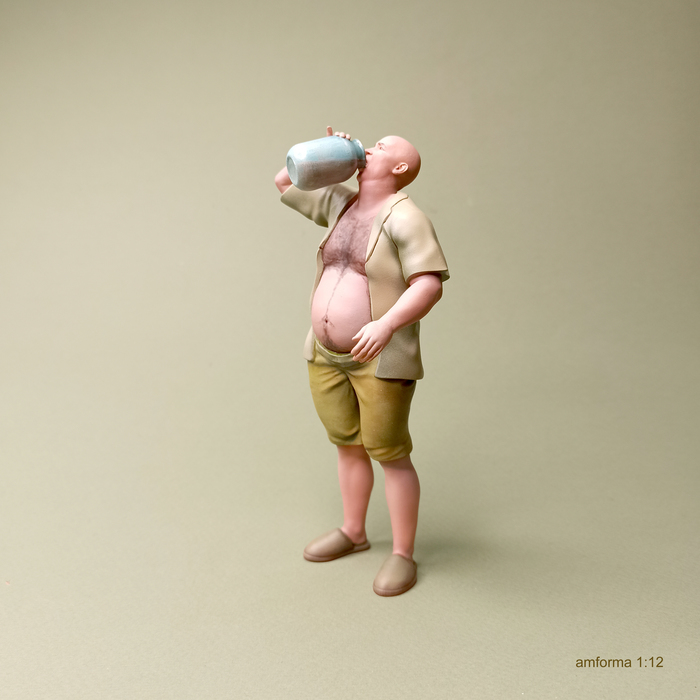 Сушняк Миниатюра, Моделизм, Стендовый моделизм, Покраска миниатюр, Масштабная модель, 3D печать, 3D моделирование, 3D, Фигурки, Сушняк, Мужчины, Настоящий мужик, Мужики поймут, Пузо, Лысые, Длиннопост, Рукоделие без процесса