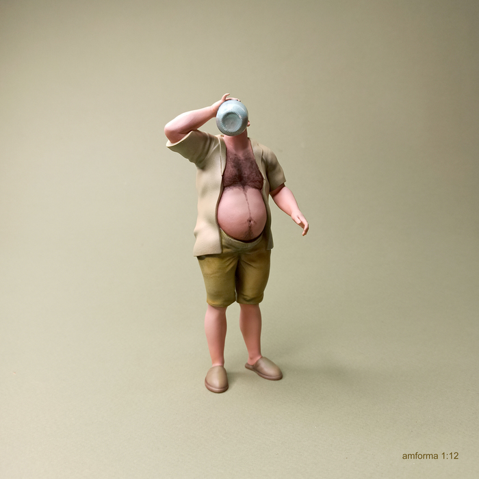 Сушняк Миниатюра, Моделизм, Стендовый моделизм, Покраска миниатюр, Масштабная модель, 3D печать, 3D моделирование, 3D, Фигурки, Сушняк, Мужчины, Настоящий мужик, Мужики поймут, Пузо, Лысые, Длиннопост, Рукоделие без процесса