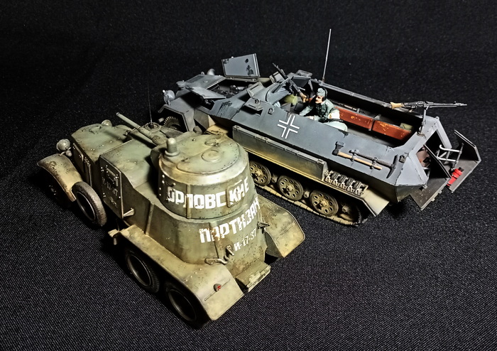 Ижорский броневик. БА-10А Моделизм, Стендовый моделизм, Сборная модель, Миниатюра, Вторая мировая война, Своими руками, Рукоделие, Хобби, Масштабная модель, Коллекция, Бронетехника, СССР, Броневик, Рукоделие без процесса, История, Танки, Видео, Длиннопост