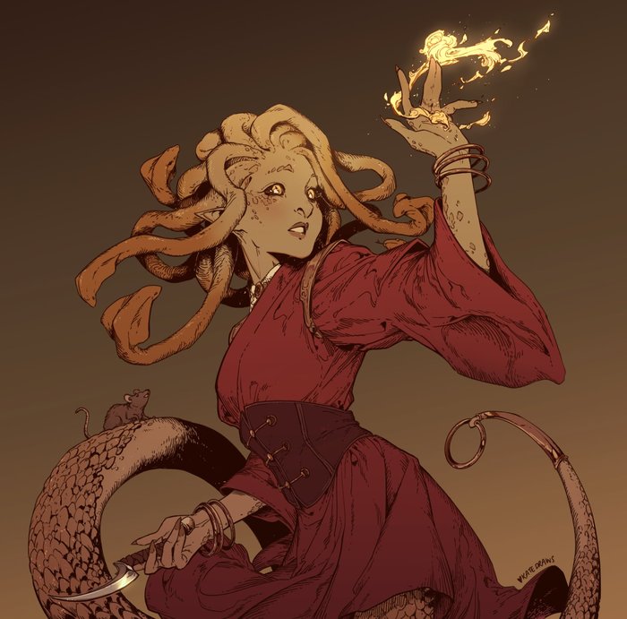 Fantasy Art byKate Draws , , Dungeons & Dragons, Medusa Gorgon, , , , 