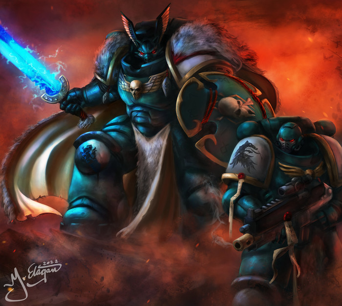 Custom Space Wolves chapter and their Chapter Master by Mr Elagan