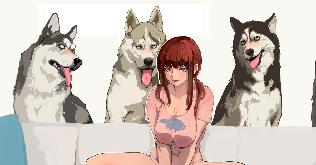 Макима и её пёсики, Аниме, Anime Art, Chainsaw Man, Makima, Девушка и пять ...