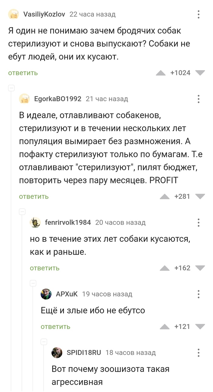 Собаки кусают людей