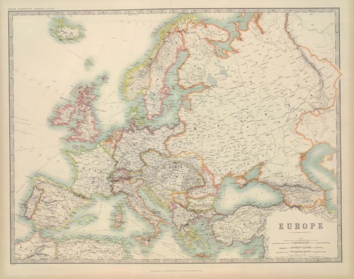 Карта Европы в 1910 г