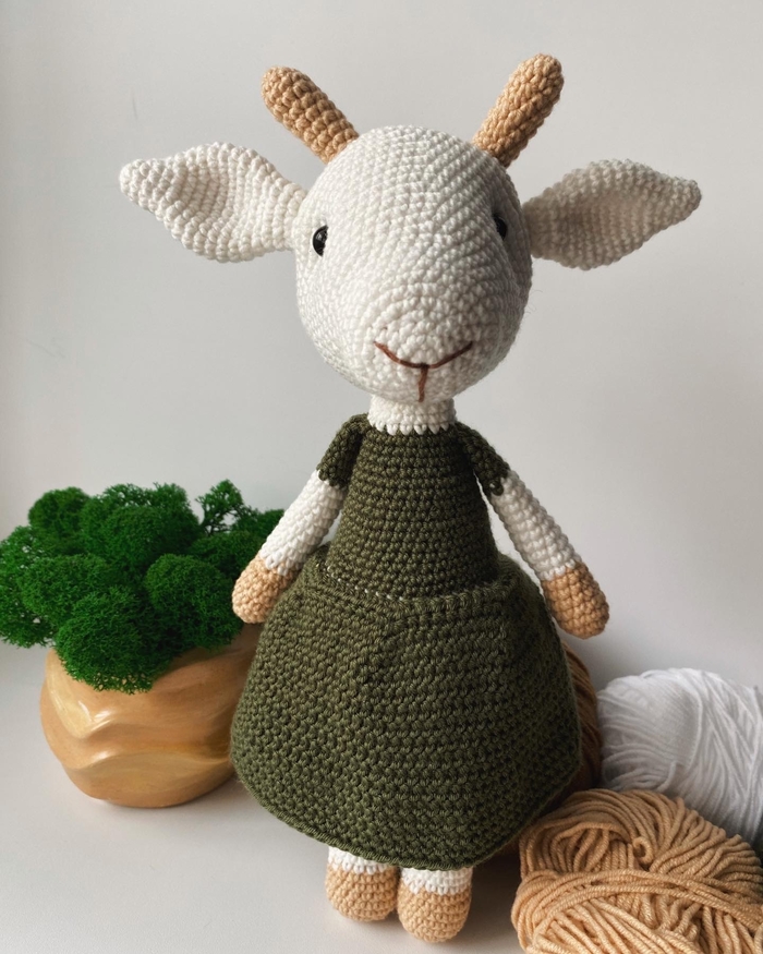 Вязаная козочка Амигуруми, Вязание, Вязание крючком, Вязаные игрушки, Ручная работа, Рукоделие, Мягкая игрушка, Творчество, Хобби, Рукоделие без процесса, Своими руками, Длиннопост, Коза