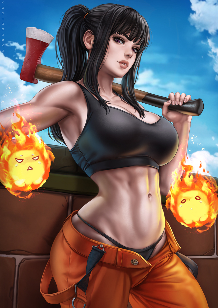 Maki Oze  , , , Muscleart, Maki Oze, Enen No Shouboutai, , Anime Art, Dandonfuga