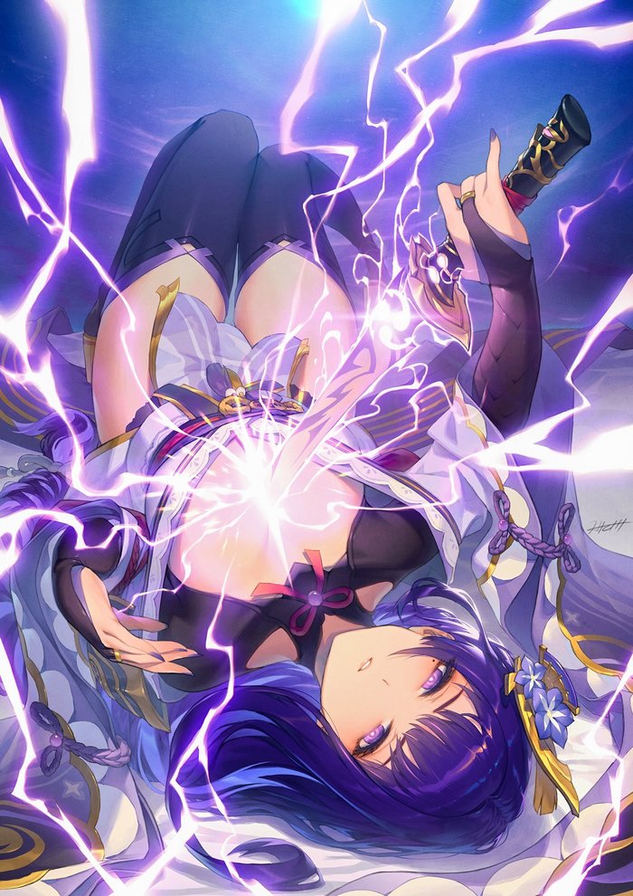 Raiden Shogun byHICHI Hichi, Raiden Shogun (Genshin Impact), , , Game Art, Genshin Impact, Anime Art
