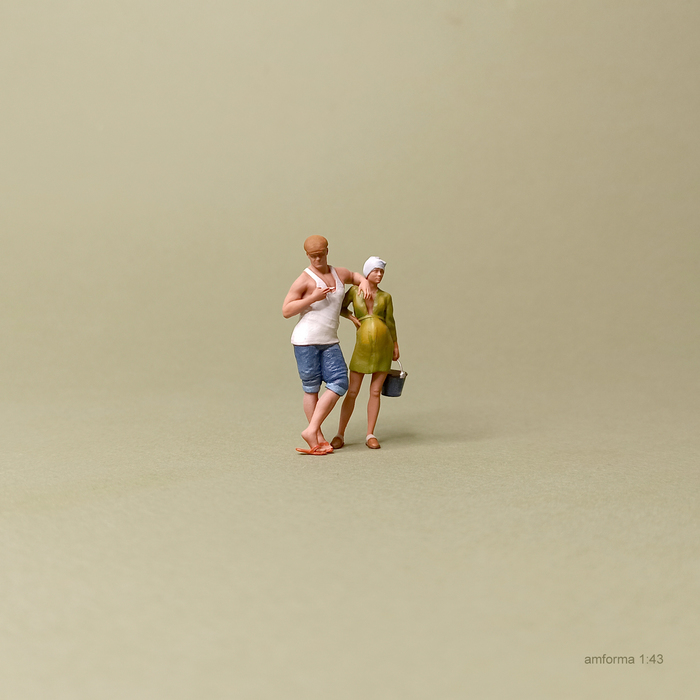 Парочка Миниатюра, 3D печать, Моделизм, 3D моделирование, 3D, Покраска миниатюр, Стендовый моделизм, Масштабная модель, Фигурки, Коммунальная квартира, Длиннопост, Рукоделие без процесса