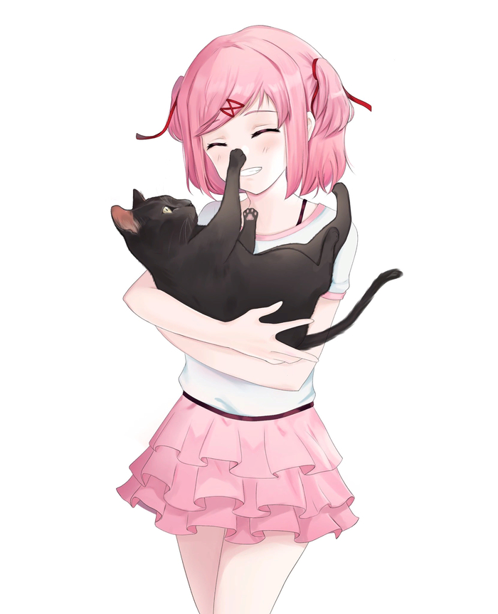    Doki Doki Literature Club, Natsuki, Anime Art, ,  , 