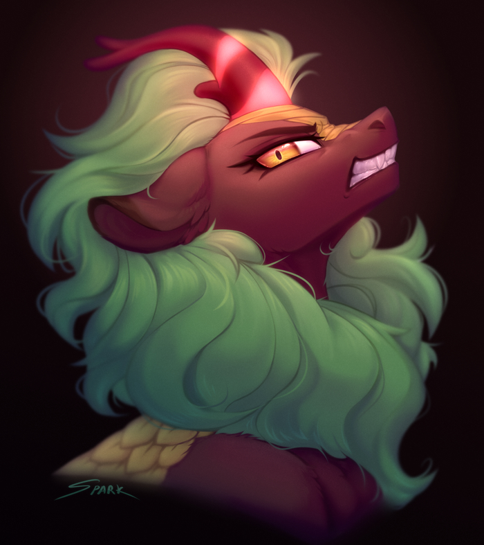 Angry Cinder , My Little Pony, Ponyart, MLP Kirin, Cinder Glow