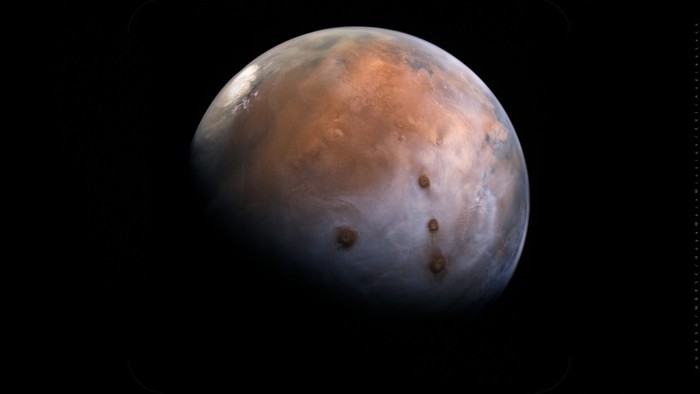 «Аль-Амаль» показал марсианские супервулканы Космос, Супервулканы, Марс, Длиннопост, Аль-Амаль, Вулкан Олимп (планета Марс)