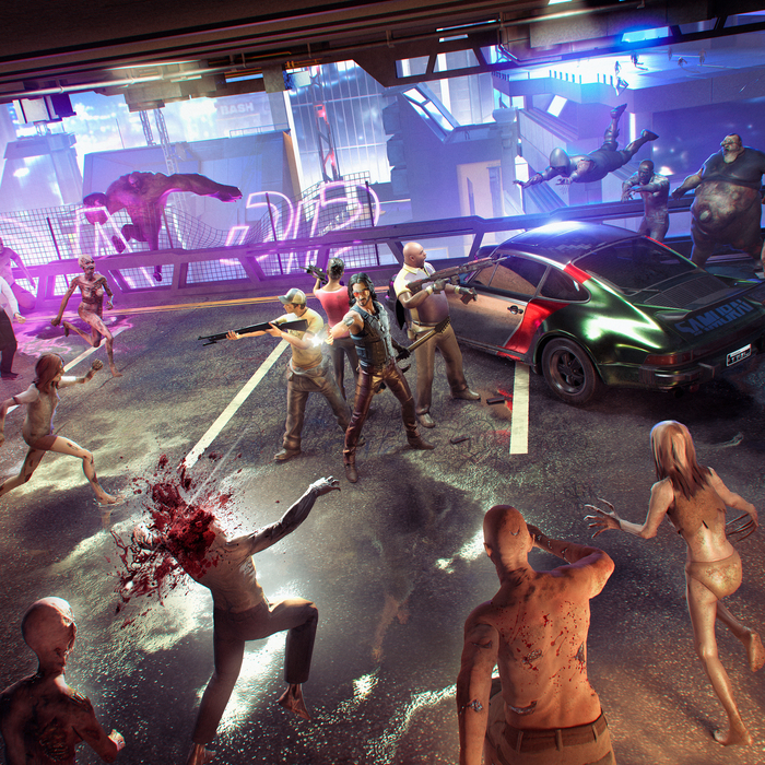 Cyber 4 Dead 2077 Photoshop,  , , , -, , Left 4 Dead, Left 4 Dead 2, Cyberpunk 2077,  ,  