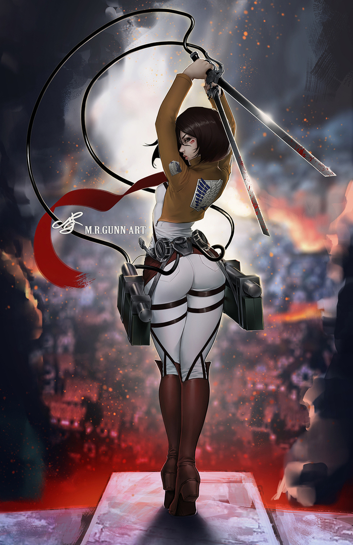 Mikasa , Anime Art, , Attack on Titan, Mikasa Ackerman, Mrgunn-art