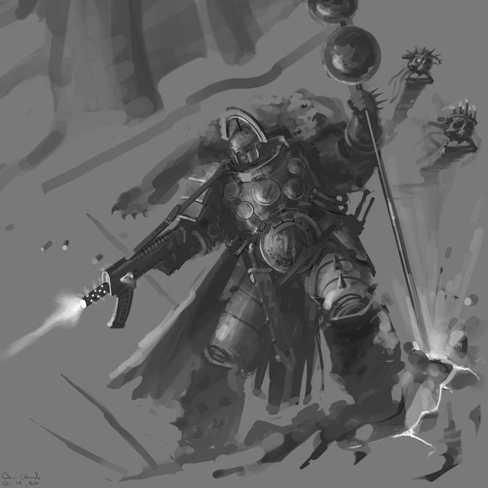 Thunder Warrior Art Study by Oscar Obando Oscar Obando, Warhammer 40k, Wh Art, Warhammer 30k, Unification Wars, Thunder Warriors, ,  , 