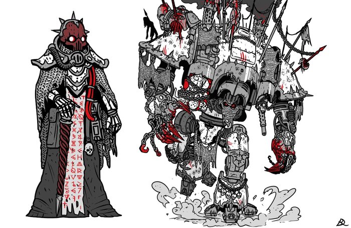Chaos Knight by Benjamin Del Rio Warhammer 40k, Wh Art, Chaos Knight, Benjamin Del Rio
