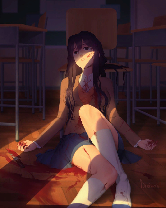  Doki Doki Literature Club, Yuri DDLC, Anime Art, , ,  