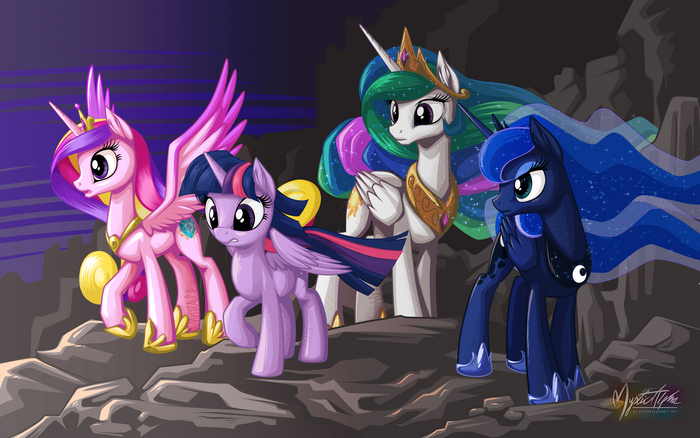   My Little Pony, Twilight Sparkle, Princess Luna, Princess Celestia, Princess Cadance, Mysticalpha