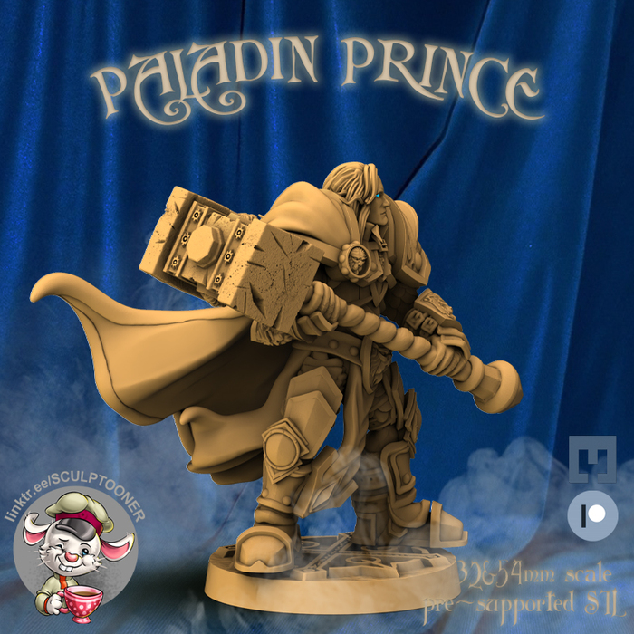 Paladin Prince - 54mm   , 3D , , Dungeons & Dragons, World of Warcraft, 